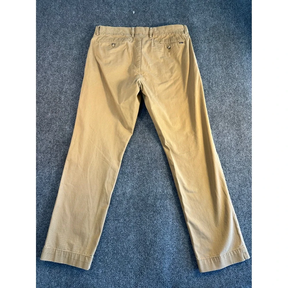 Polo Ralph Lauren Mens Stretch Slim Fit Chino Pants Tan Khaki 33x30 (28 Inseam)